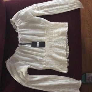 White see through crop top